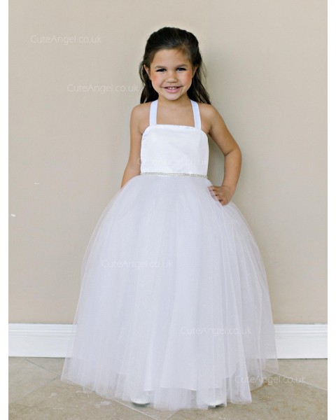 Girls Dress Style 0616318 White Floor-length Beading Square Ball Gown Dress in Choice of Colour