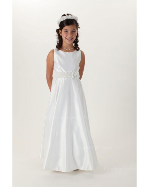 Girls Dress Style 0616918 Ivory Floor-length hand Made Flower Bateau A-line Dress in Choice of Colour
