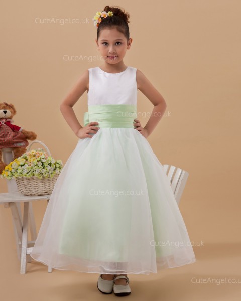 Amazing Ivory Ankle Length A-line First Communion / Flower Girl Dress