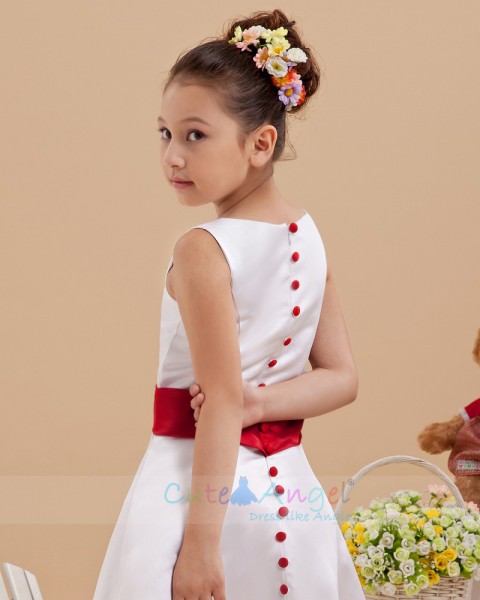 Cheap Amazing White Floor-length Organza Flower Girl Dress