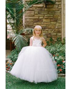 Girls Dress Style 0618718 Ivory Floor-length Applique V-neck Ball Gown Dress in Choice of Colour