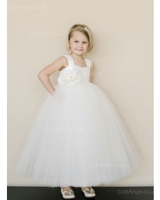 Girls Dress Style 0618918 Ivory Floor-length Hand Made Flower V-neck Ball Gown Dress in Choice of Colour