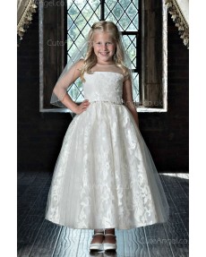 Girls Dress Style 0622218 Ivory Ankle Length Beading Bateau A-line Dress in Choice of Colour