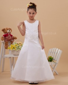 UK Ivory Floor-length A-line First Communion / Flower Girl Dress