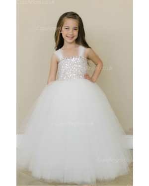 Girls Dress Style 0619318 Ivory Floor-length Beading Bateau Ball Gown Dress in Choice of Colour