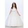Girls Dress Style 060518 White Floor-length Lace , Bowknot V-neck A-line Dress in Choice of Colour