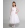 Girls Dress Style 0614418 White Tea-length Lace , Beading V-neck A-line Dress in Choice of Colour