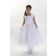 Girls Dress Style 0617818 Ivory Tea-length Hand Made Flower Square A-line Dress in Choice of Colour