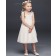 Tea Length Chiffon Flower Girl Dress With Tiered Lace Bodice