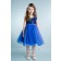 Floral Sequin Bodice with Tulle Skirt Royal Blue Girls Prom Dress