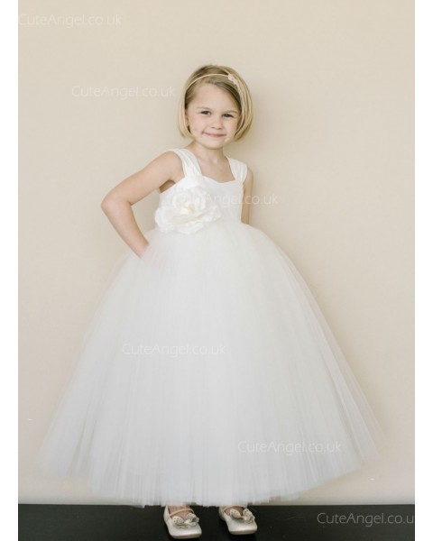 Girls Dress Style 0618918 Ivory Floor-length Hand Made Flower V-neck Ball Gown Dress in Choice of Colour