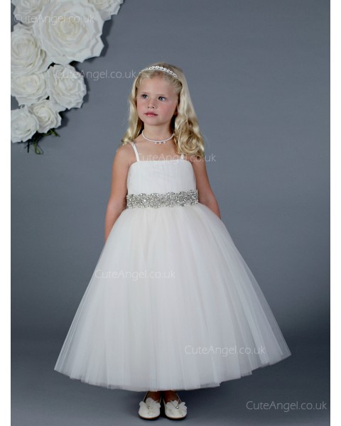 Girls Dress Style 0619818 Ivory Ankle Length Beading Bateau A-line Dress in Choice of Colour