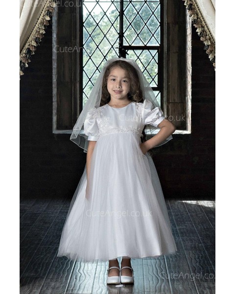 Girls Dress Style 0623618 Ivory Ankle Length Lace Round A-line Dress in Choice of Colour