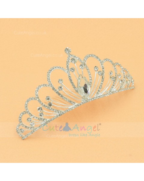 Sparkling Crystal Silver Tiara Crown Headpiece Girl Prom Hair Ornaments Hair Jewelry Accessories