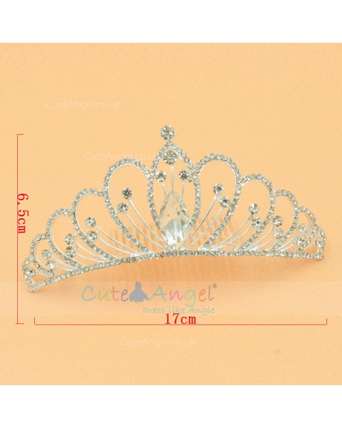 Sparkling Crystal Silver Tiara Crown Headpiece Girl Prom Hair Ornaments Hair Jewelry Accessories