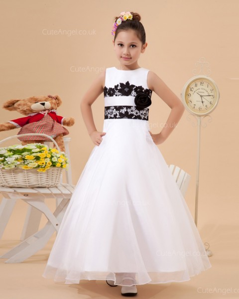 Fitted Ivory Floor-length A-line First Communion / Flower Girl Dress
