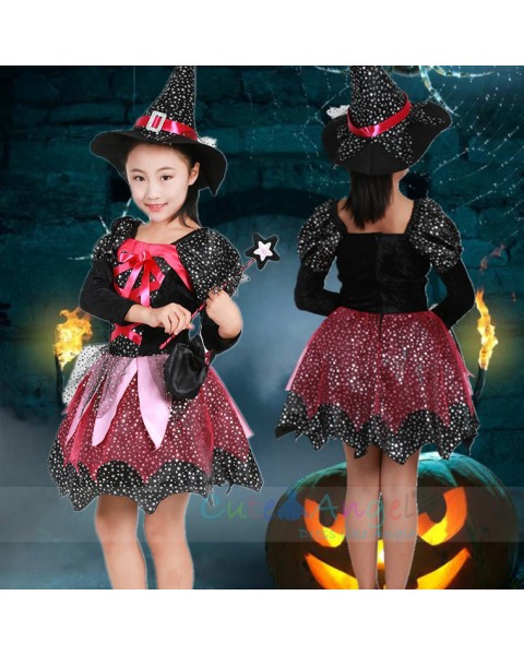 2018 New Halloween Little witch party performance costume Princess dress