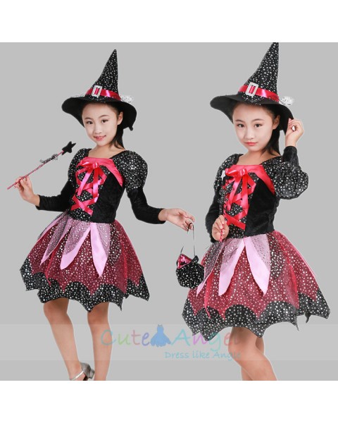 2018 New Halloween Little witch party performance costume Princess dress