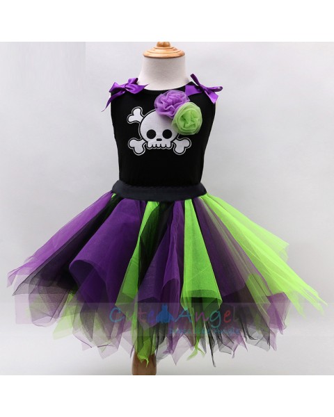 New Kids Halloween Costume Vest Handmade Skirt Set Colour Dress for Girls