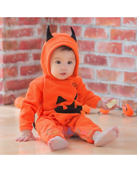 Hot Sale Fall and Winter Cothes Halloween Children's Clothing Baby Clothes Halloween Pumpkin baby Onesies