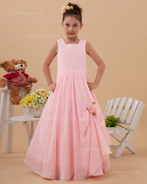 Vintage Girls Blushing Pink Floor-length A-line Flower Girl / DressFirst Communion Dress