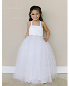 Girls Dress Style 0616318 White Floor-length Beading Square Ball Gown Dress in Choice of Colour