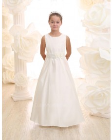 Girls Dress Style 0617118 Ivory Floor-length Hand Made Flower Bateau A-line Dress in Choice of Colour