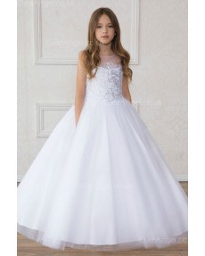 Girls Dress Style 0621518 Ivory Floor-length Applique Sweetheart A-line Dress in Choice of Colour