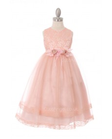 Girls Dress Style 0621918  Ankle Length Hand Made Flower Round A-line Dress in Choice of Colour