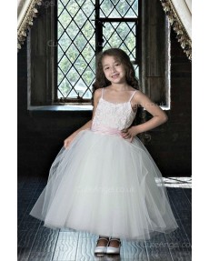 Girls Dress Style 0623818 Ivory Ankle Length Lace Bateau Ball Gown Dress in Choice of Colour