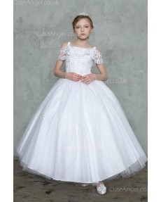 Girls Dress Style 0628118 Ivory Floor-length lace Bateau Ball Gown Dress in Choice of Colour