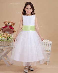 Designer Amazing Vintage Ivory Tea-length Ball Gown First Communion / Flower Girl Dress