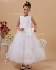 Discount Ivory Ankle Length A-line First Communion / Flower Girl Dress