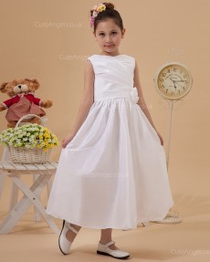 Elegant Stunning Ivory Tea-length A-line First Communion / Flower Girl Dress
