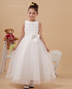 Fitted Celebrity Ivory Ankle Length Ball Gown First Communion / Flower Girl Dress