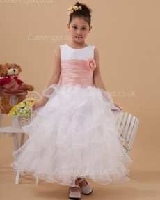 UK Beautiful Stunning White Ankle Length A-line First Communion / Flower Girl Dress