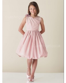 UK Pearl Pink Knee-Length A-line First Communion / Flower Girl Dress