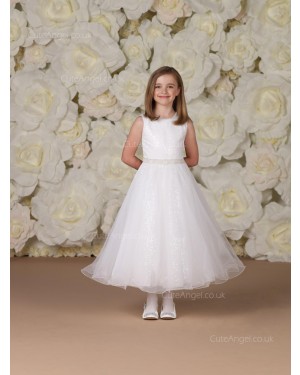 Girls Dress Style 0613718 Ivory Ankle Length Sash Bateau A-line Dress in Choice of Colour