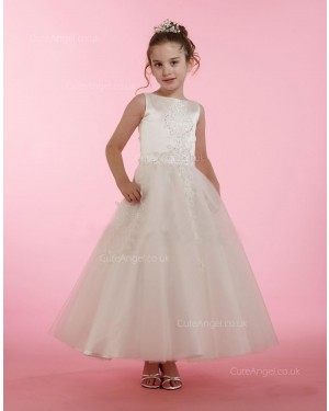 Girls Dress Style 0614918 Ivory Ankle Length Lace Bateau A-line Dress in Choice of Colour