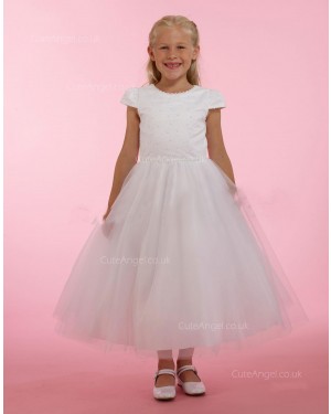 Girls Dress Style 0615218 Ivory Ankle Length Beading Round A-line Dress in Choice of Colour