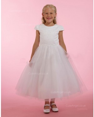 Girls Dress Style 0615218 Ivory Ankle Length Beading Round A-line Dress in Choice of Colour