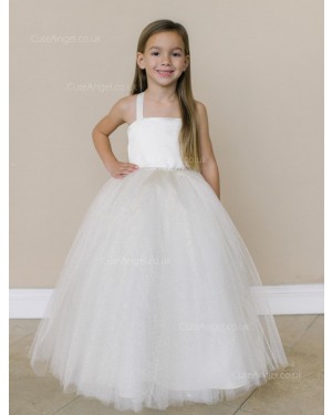 Girls Dress Style 0616218 White Floor-length Beading Square Ball Gown Dress in Choice of Colour