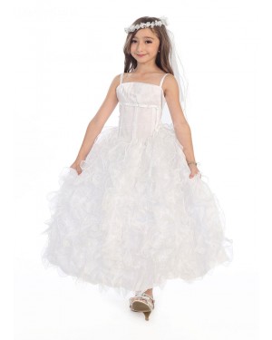 Girls Dress Style 0616418 Ivory Floor-length Crystal - 水晶 Square Ball Gown Dress in Choice of Colour