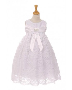 Girls Dress Style 0620518  Tea-length Bowknot Bateau A-line Dress in Choice of Colour
