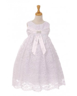 Girls Dress Style 0620518  Tea-length Bowknot Bateau A-line Dress in Choice of Colour