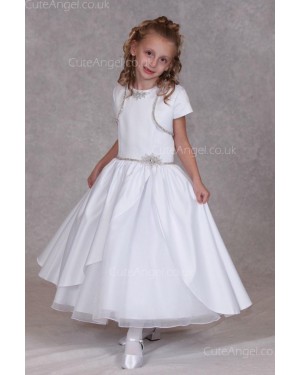 Girls Dress Style 0624618 Ivory Ankle Length Beading Round A-line Dress in Choice of Colour