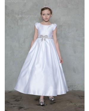 Girls Dress Style 0626918 Ivory Ankle Length Belt Bateau A-line Dress in Choice of Colour