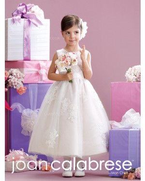 Girls Dress Style 0628518  Tea-length Applique Bateau A-line Dress in Choice of Colour