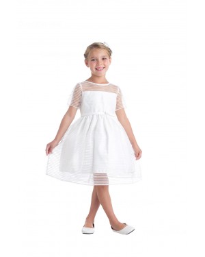 Girls Dress Style 067018 Ivory Knee-Length  Bateau A-line Dress in Choice of Colour