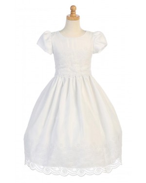 Girls Dress Style 067718 Ivory Floor-length Lace Round A-line Dress in Choice of Colour
